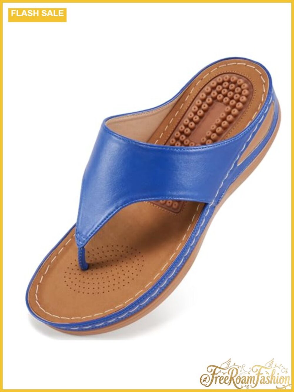 Womens Wedge Sandals Comfortable Memory Foam Flip Flops Slip On Summer